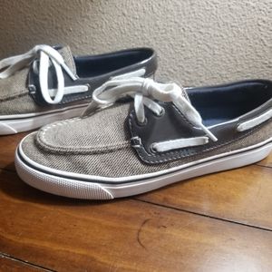 Brown & White Sperrys. Size 6.